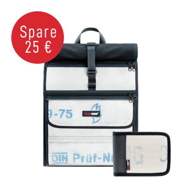 Rolltop Rucksack Eddie und Portemonnaie Fred